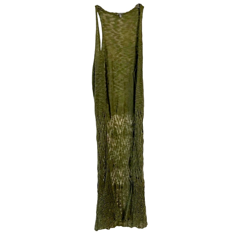 Charlotte Russe Knit Sweater Olive Green Long Sleeveless Coverup Women Sm
